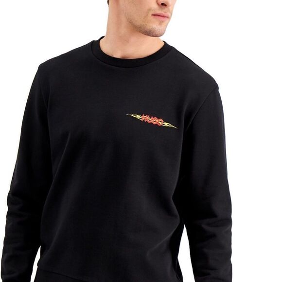 HUGO BOSS Men's Flame Logo Sweatshirt In Black S - Picture 2 of 5